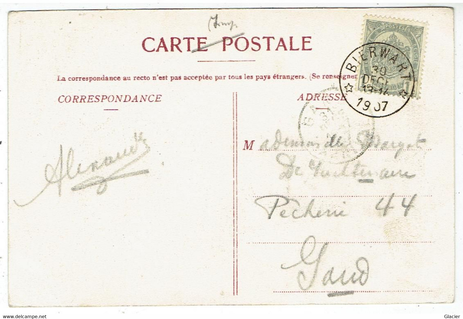 FORVILLE - Les Tombes Romaines.- Attelage - Relais - Sterstempel Bierwart 1907 - Fernelmont