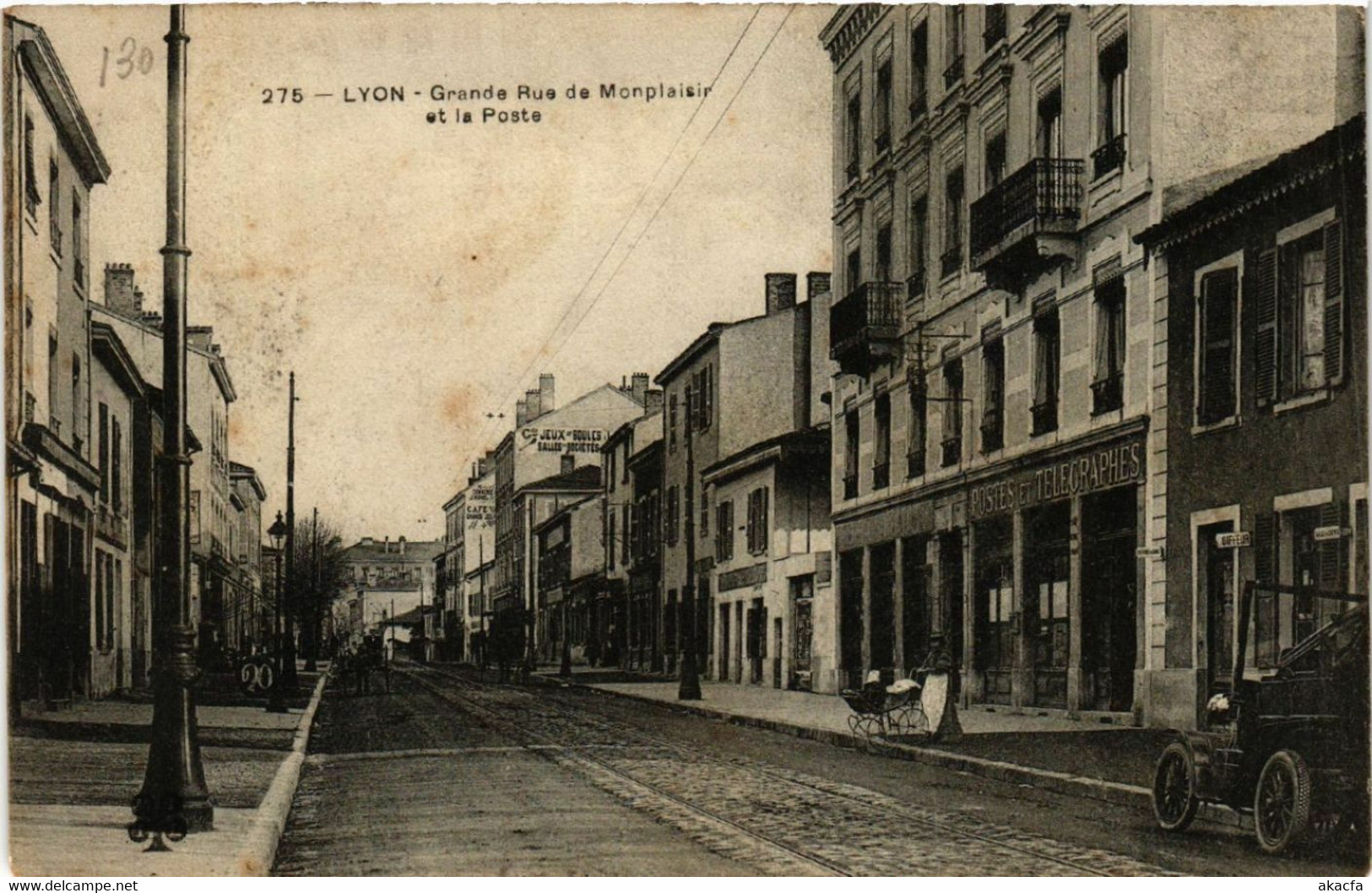 CPA AK LYON - Grande Rue De Montplaisir Et La Poste (470369) - Lyon 8