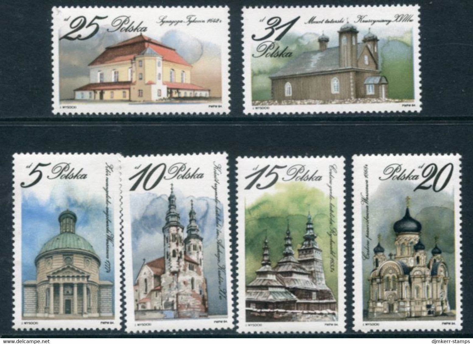 POLAND 1984 Religious Buildings MNH / **.  Michel 2954-59 - Ungebraucht