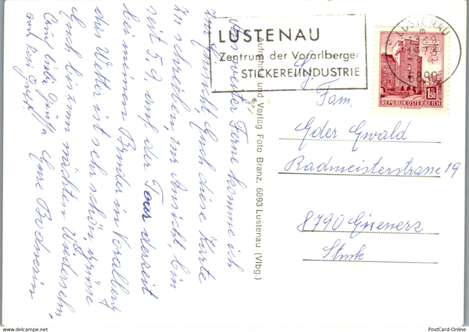 13745 - Vorarlberg - Lustenau Am Rhein , Stickerei Industrie , Mehrbildkarte - Gelaufen 1973 - Lustenau
