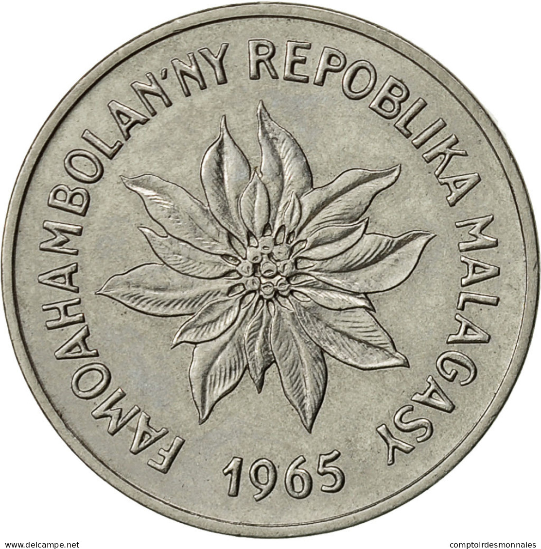 Madagascar, 2 Francs, 1965, Paris, TTB+, Stainless Steel, KM:9 - Madagascar