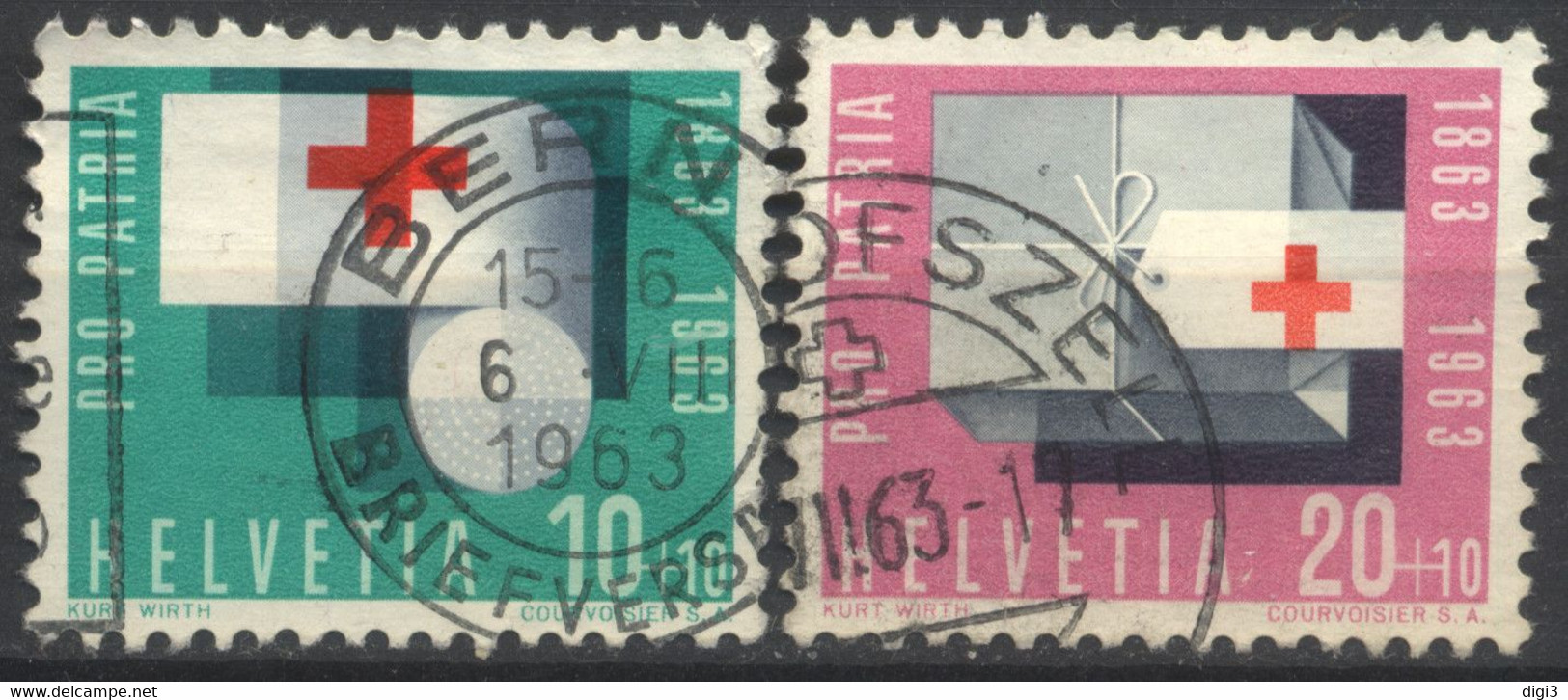 Suisse, 1963, Pro Patria, Croix Rouge, 10+10, 20+10 C., Oblitérés - Andere & Zonder Classificatie