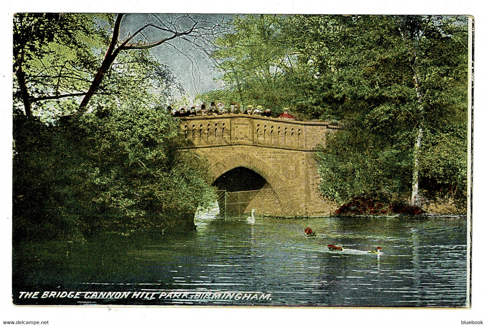 Ref 1492 - 1909 Postcard - Cannon Hill Park Birmingham - Mannings Heath Horsham Cancel - Birmingham