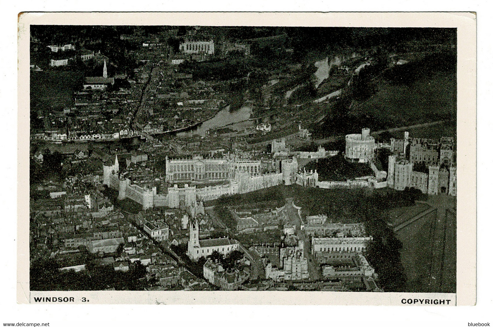 Ref 1493 - 1926 Aerial Real Photo Postcard - Windsor Castle & Town Berkshire - Windsor