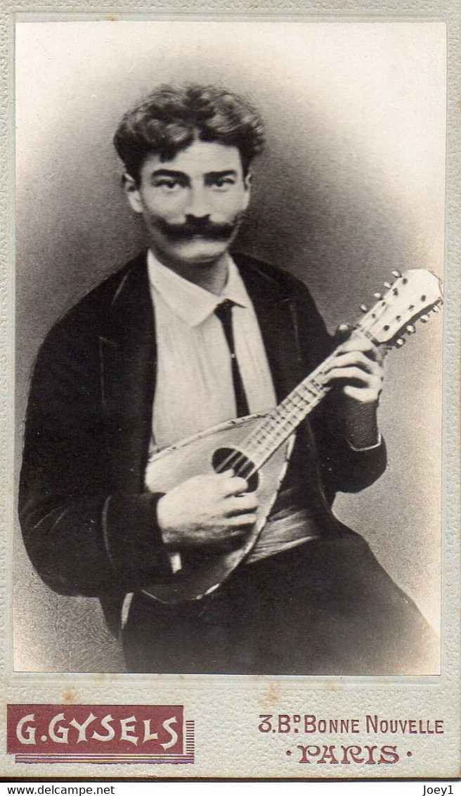 Photo Cdv D Un Joueur De Mandoline. - Berühmtheiten