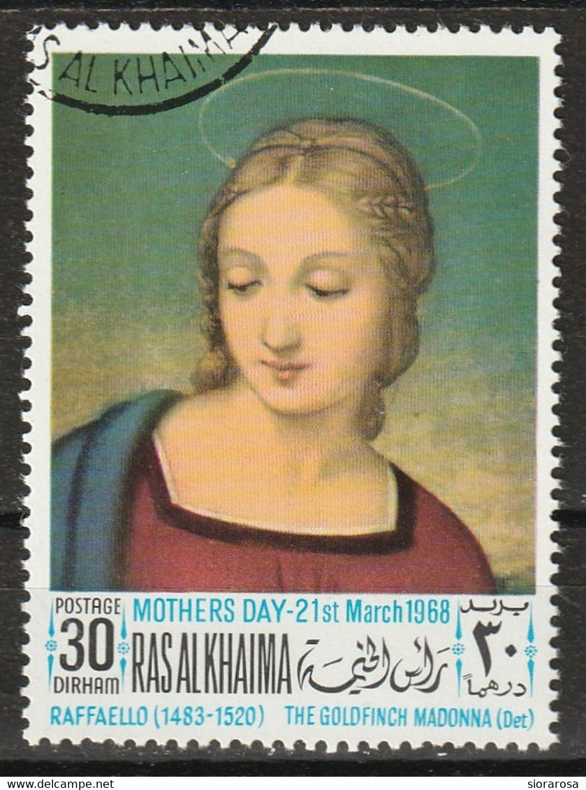 Ras Al-Khaimah 1968 - Madonna With The Goldfinch; By Raffaello (1483-1520) - Moederdag