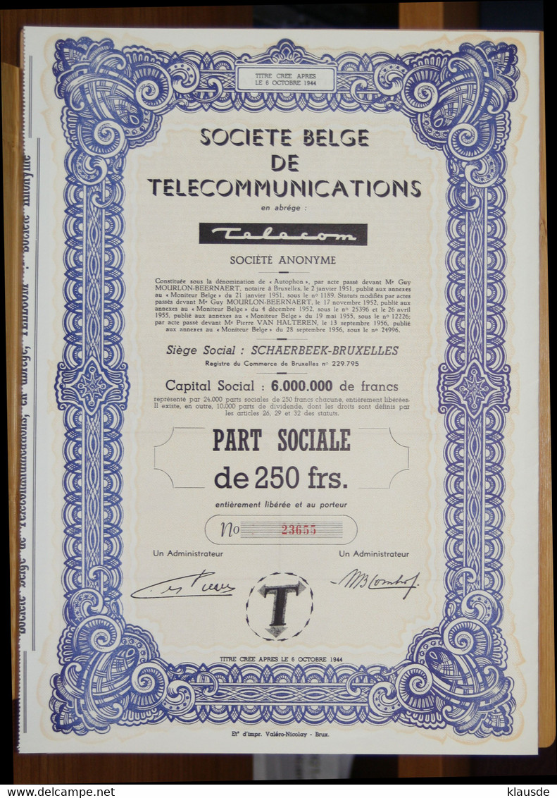 Societe Belge De Telecommunications Belgien - S - V