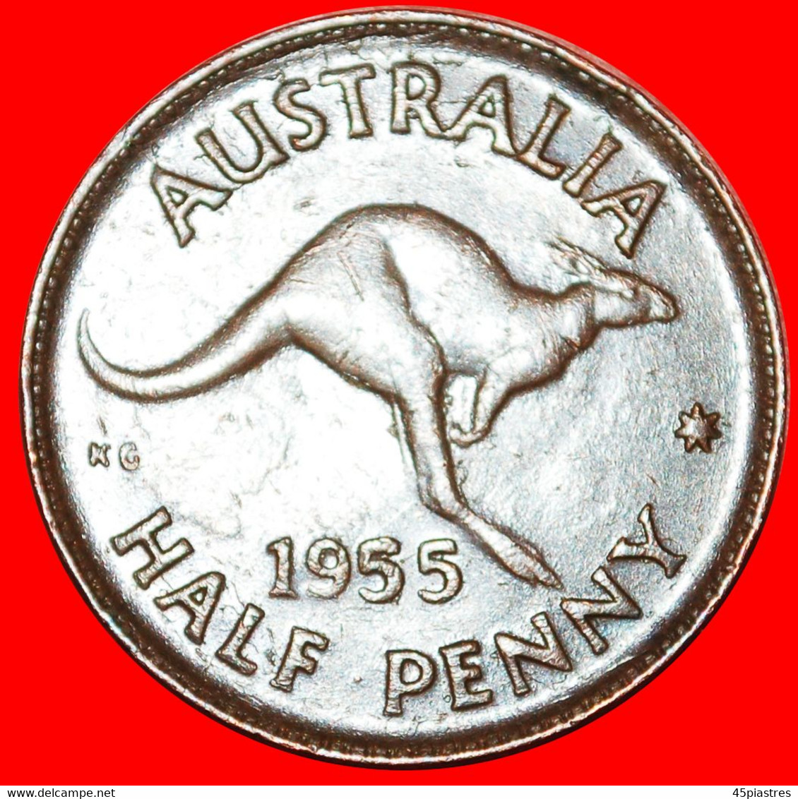 * KANGAROO RIGHT: AUSTRALIA ★ 1/2 PENNY 1955! LOW START ★ NO RESERVE! - ½ Penny