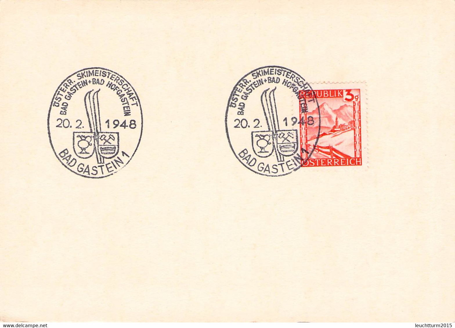 ÖSTERREICH - SONDERSTEMPEL ÖSTERR. SKIMEISTERSCHAFT 20.2.1948 / G226 - Machines à Affranchir (EMA)