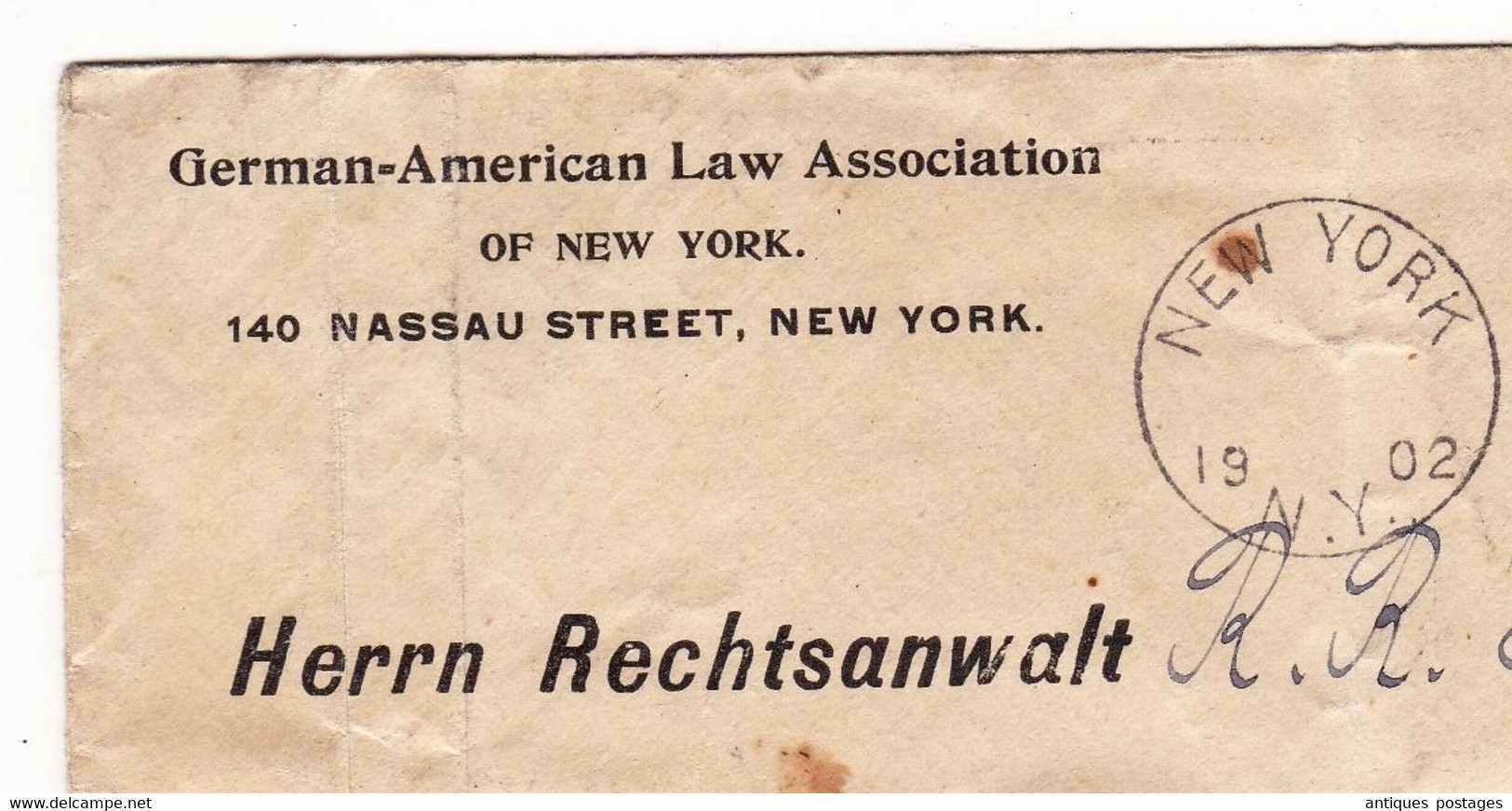 New York 1902 German American Law Association USA Dresden Deutschland Lawer - 1901-20