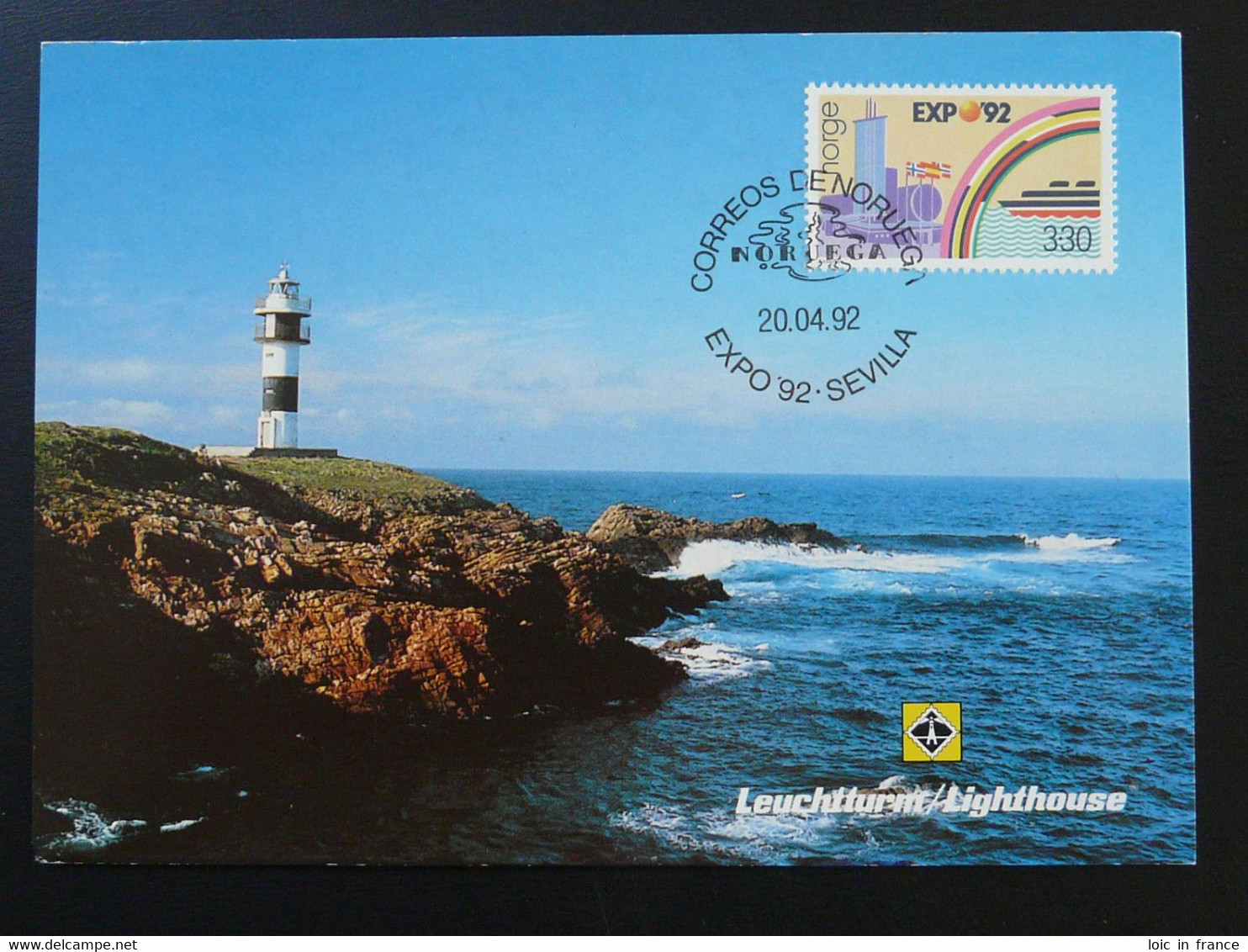 Carte Postcard Exposition Universelle Sevilla 1992 Phare Lighthouse Norvege Norway Ref 84676 - 1992 – Sevilla (Spain)