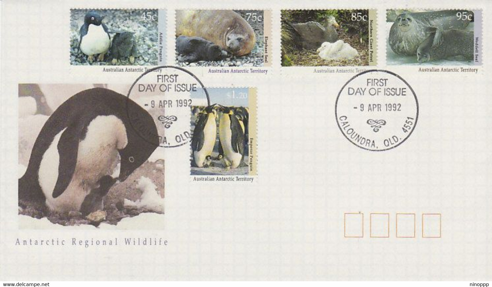 Australian Antarctic Territory 1992 Regional Wildlife FDC - FDC