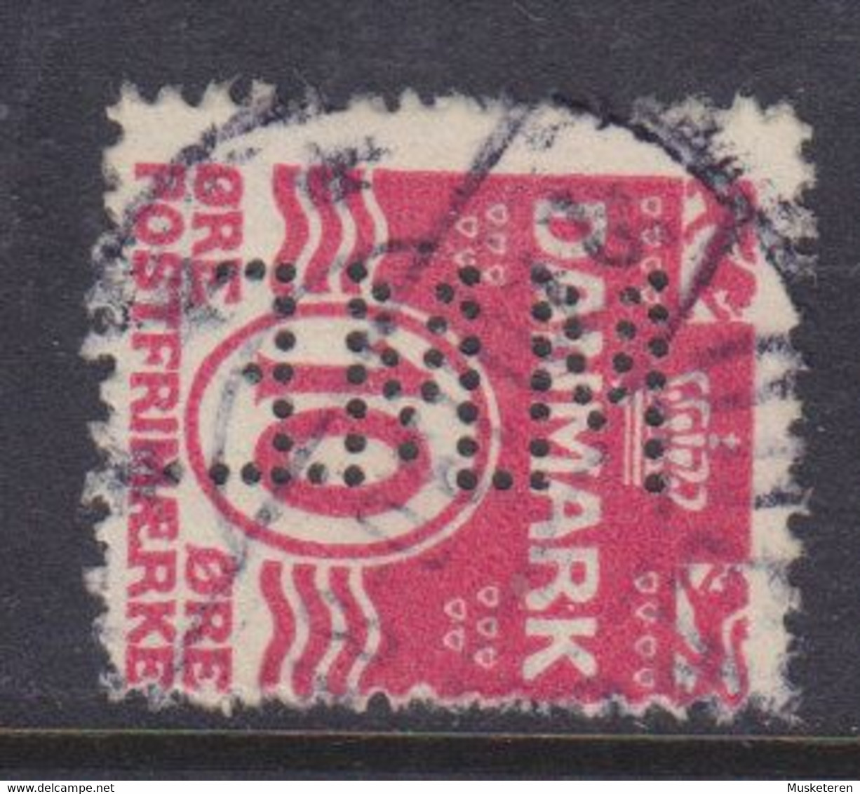 Denmark Perfin Perforé Lochung (M25) 'M.M.E.' Marius Madsens Efterfølgere, Odense Mi. 64 Wellenlinien Wavery Lines - Errors, Freaks & Oddities (EFO)