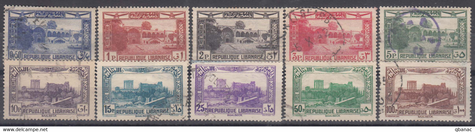 Great Lebanon 1937 PA Yvert#65-74 Used - Oblitérés