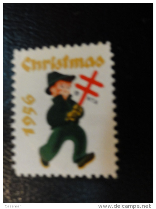 1956 Vignette Christmas Seals Seal Poster Stamp USA - Unclassified