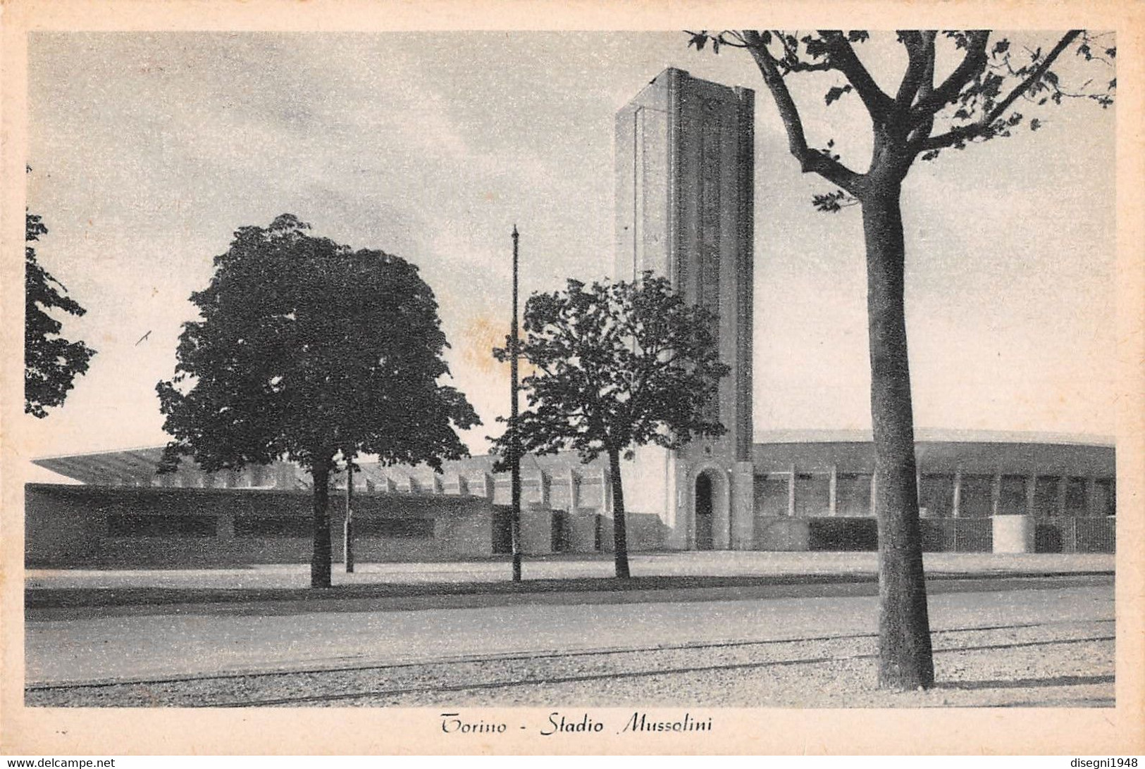 09892 "TORINO - STADIO COMUNALE" ARCHITETT. DEL '900. CART. ORIG. SPED. 1939 - Stadi & Strutture Sportive