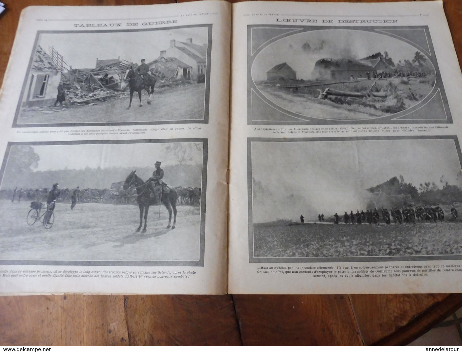 1914 N°6 LE PAYS DE FRANCE- Cyclistes belges; Soldats (Zouaves, aviateurs, Sénégalais ,Indiens, British); La popote; Etc