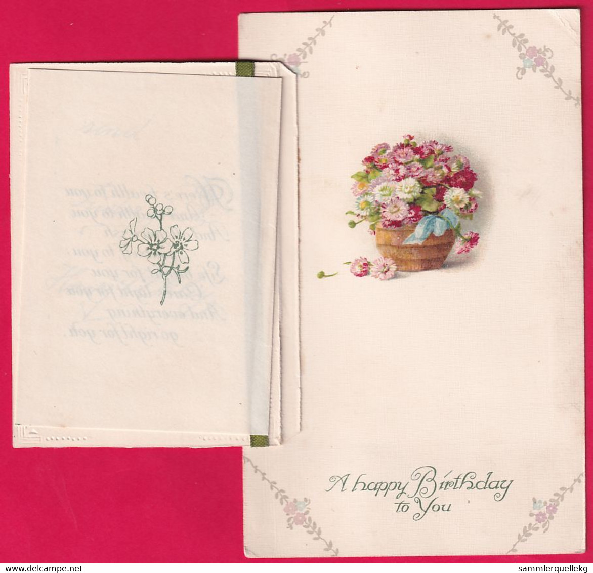 Prägekarte Aufklappbare Um Ca 1910/1920, A Happy Birthday To You - Autres & Non Classés