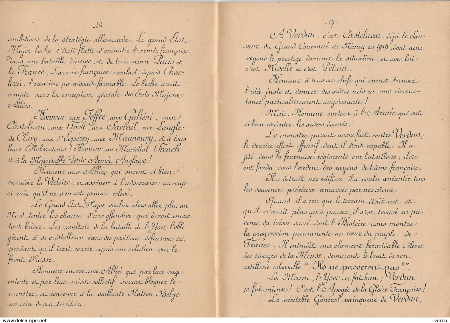 Manuscrit  Ancien  De  VERDUN - "Verdun, Le Passé & Le Présent" Par Dr. PEQUART, Ancien Maire De VERDUN  (18pages) - Manuscripts