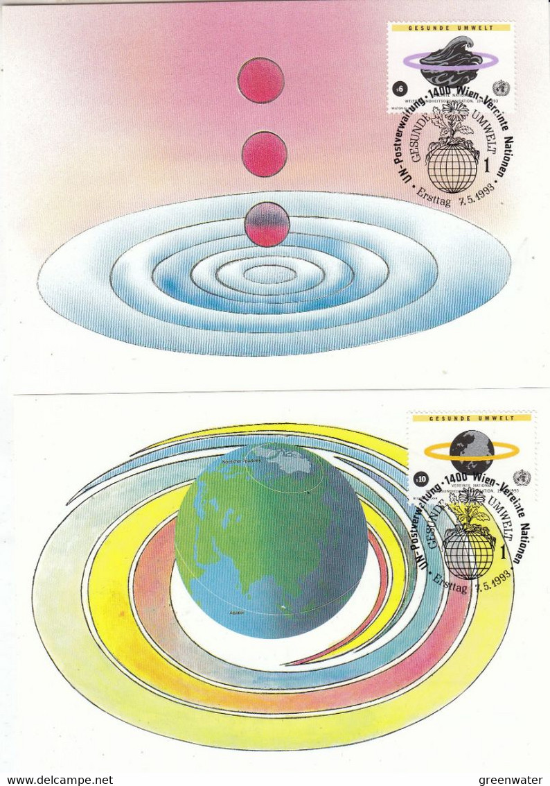 UNO Vienna 1993  Gesunde Umwelt 2v 2 Maxicards (53858) - Cartes-maximum
