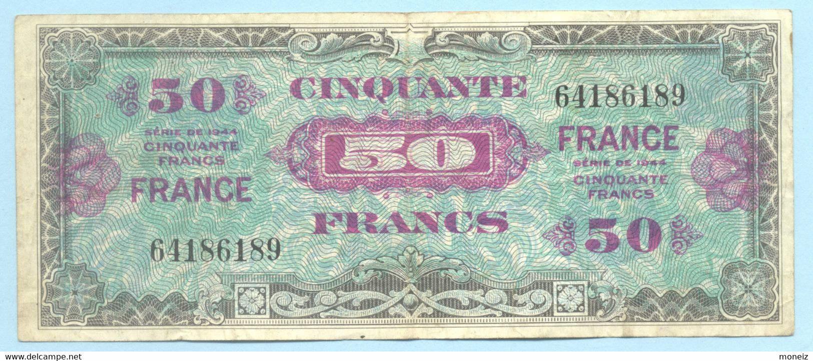 50  FRANCS 1944 VERSO FRANCE SANS  SERIE - 1945 Verso France