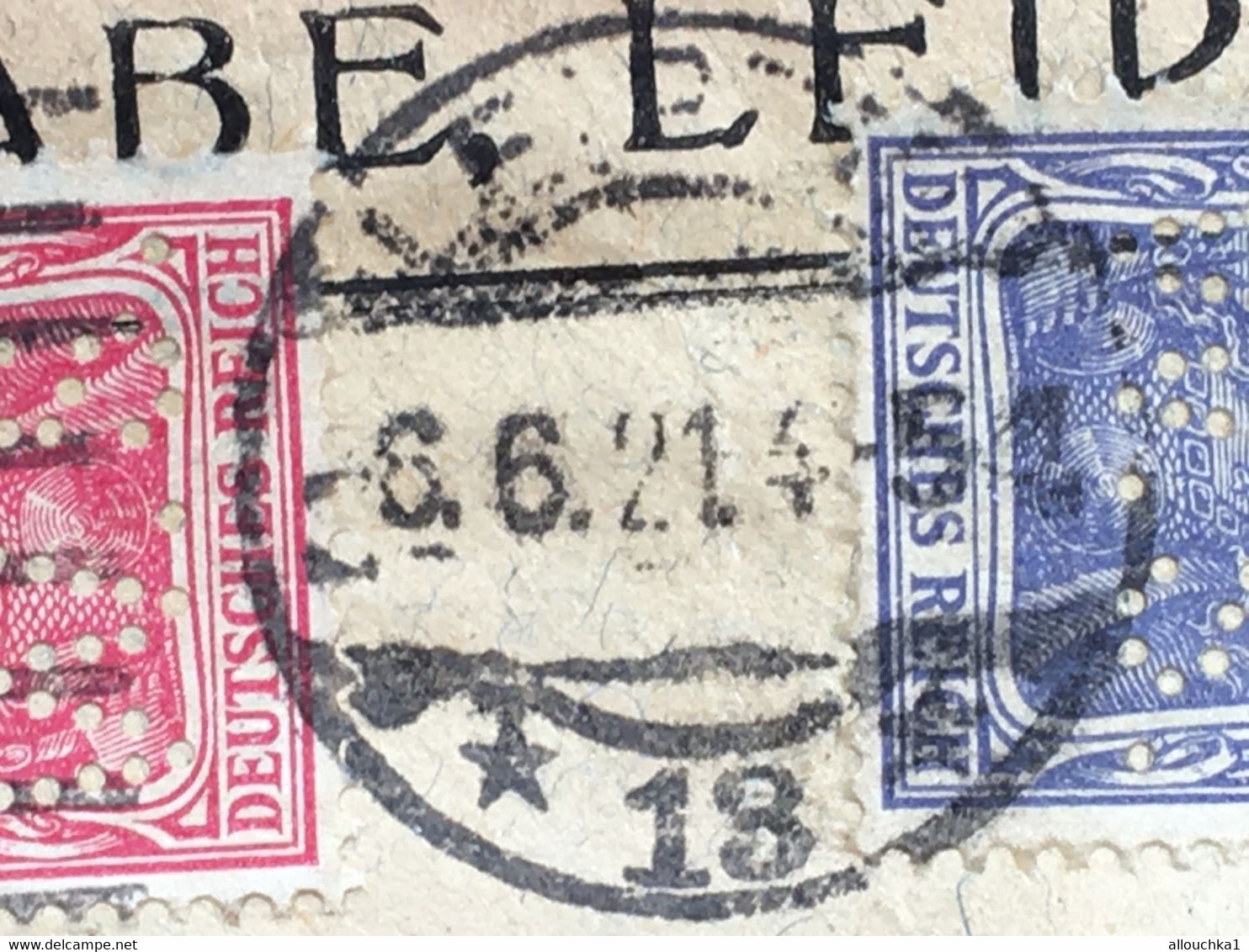 Deutsches Reich Post Timbres Perforé,Perforés,Perfin Perfins,Perforatis,Perforado,Perforated,Perforata,Durchlöche. - Perfins