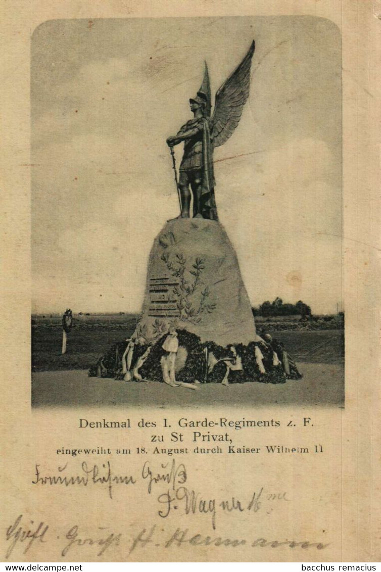 ST.PRIVAT Denkmal Des 1.Garde-Regiments Z.F. Eingeweiht Am 18.August Durch Kaiser Wilhelm II. 1903 - Metz Campagne