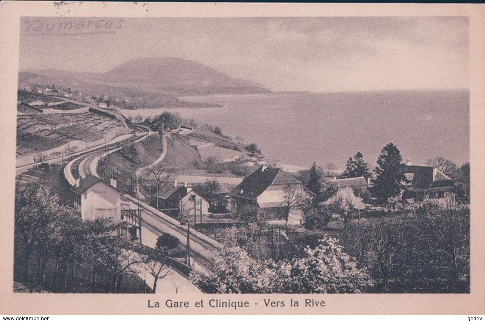 Vaumarcus NE, Chemin De Fer, La Gare Et Clinique Vers La Rive (21.8.1929) - Vaumarcus