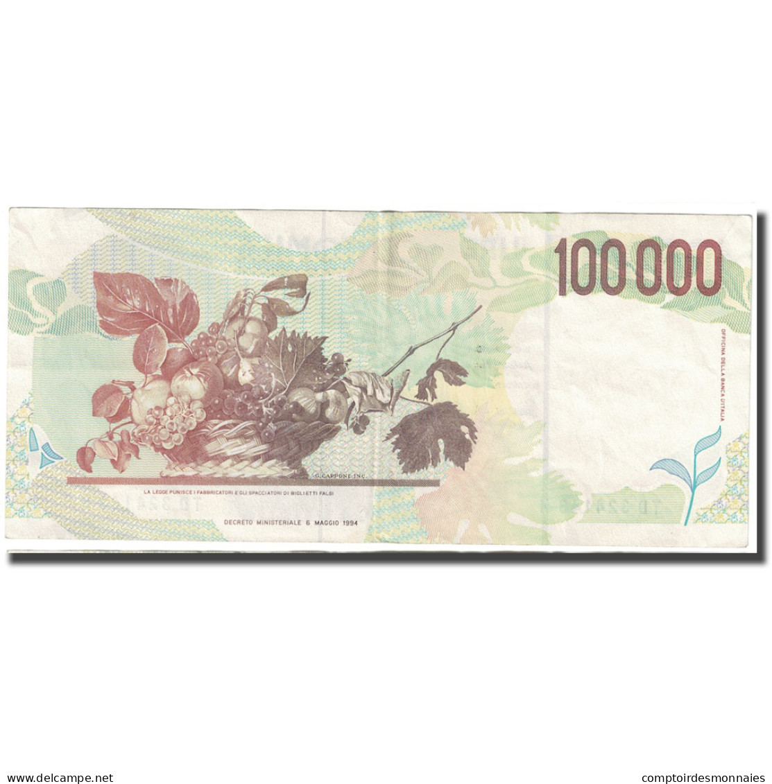 Billet, Italie, 100,000 Lire, 1994, 1994-05-06, KM:117b, TTB+ - 100.000 Lire