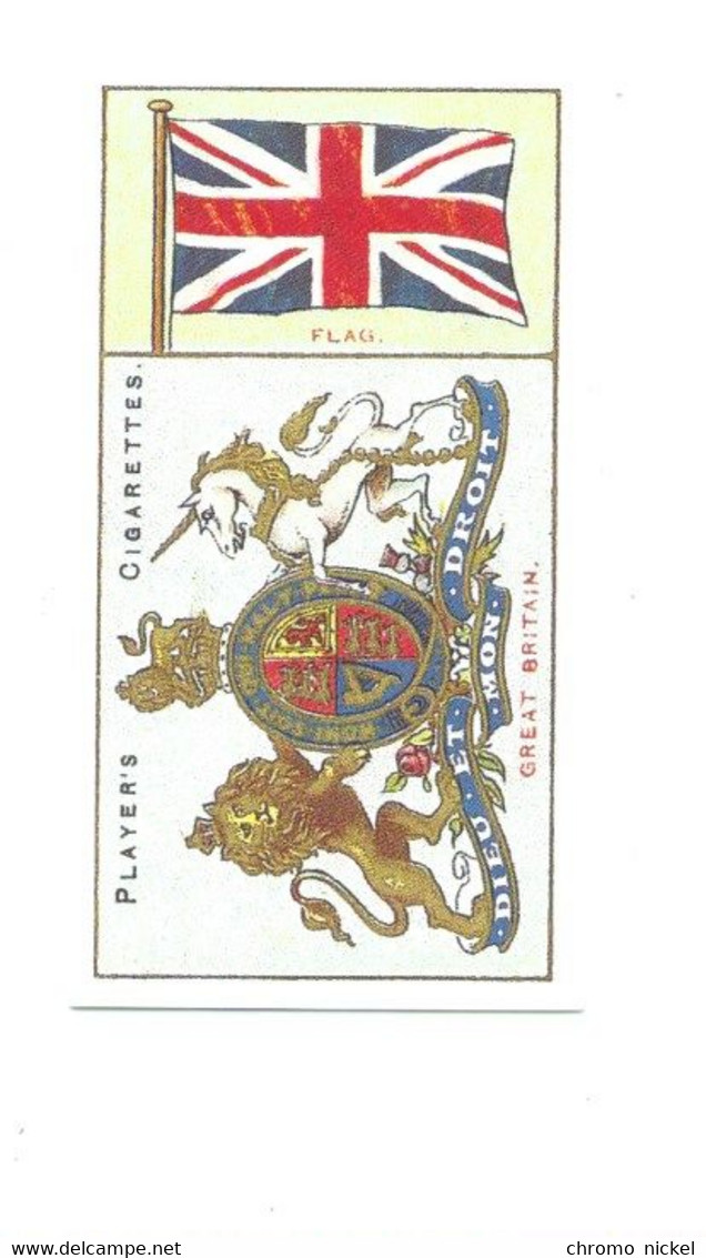 GREAT BRITAIN Grande Bretagne Drapeau Flag  Emblem Cigarettes John Player & Sons TB Comme Neuve Like New 2 Scans - Player's