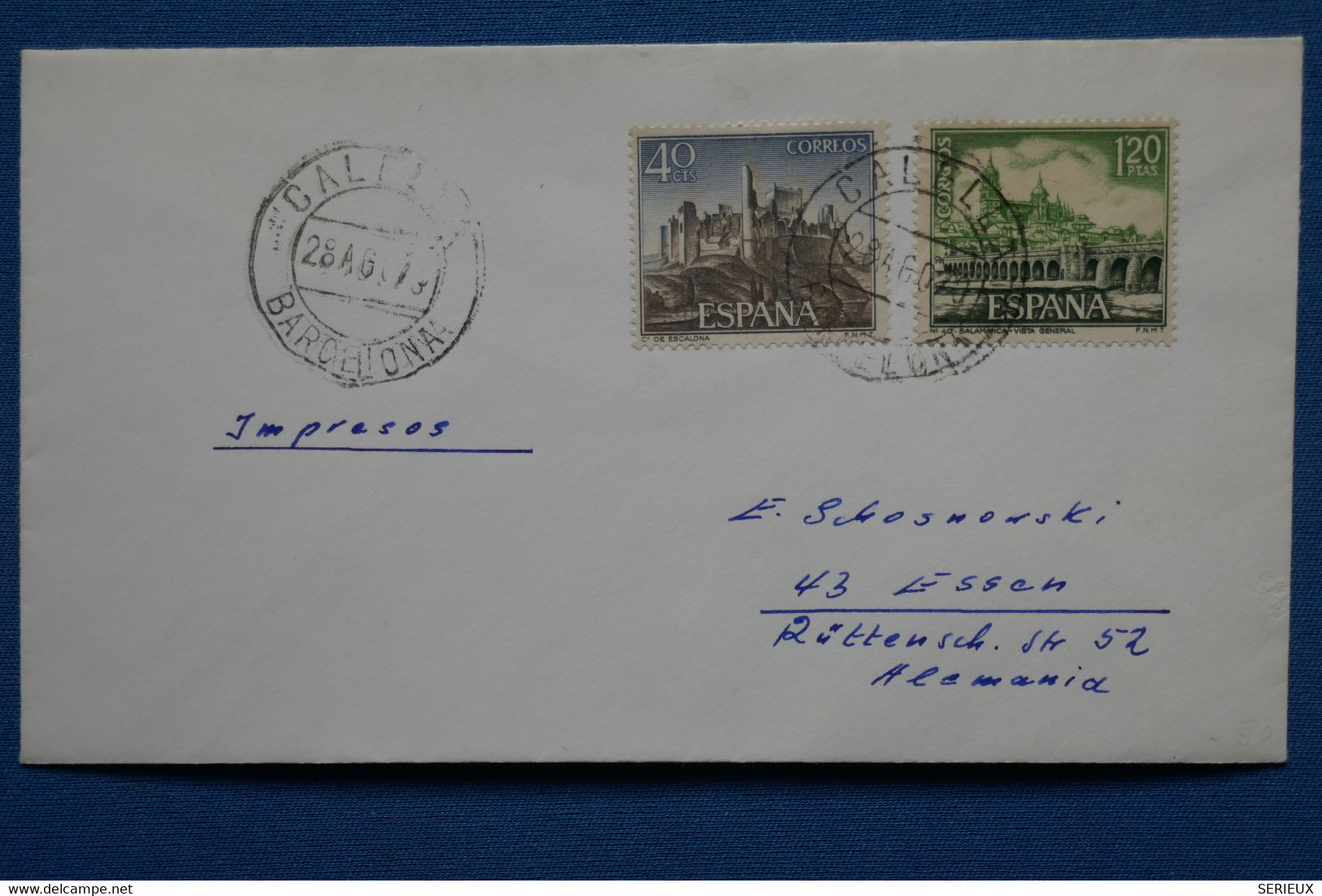 #14 ESPAGNE BELLE LETTRE  1960  BARCELONA  POUR   GERMANY +  + AFFRANCH PLAISANT - Covers & Documents