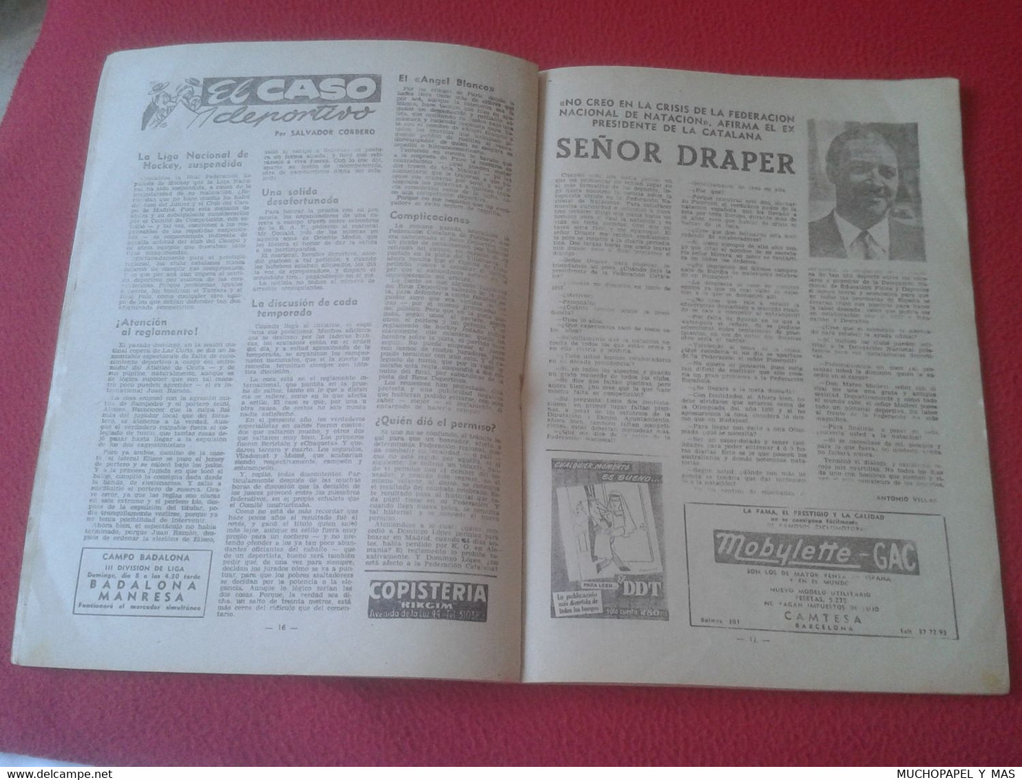 ANTIGUA REVISTA DE DEPORTES DICEN Nº 330 7 DE MARZO 1959 FÚTBOL Y OTROS, ESPAÑOL DE BARCELONA..ETC OLD MAGAZINE..SPORTS