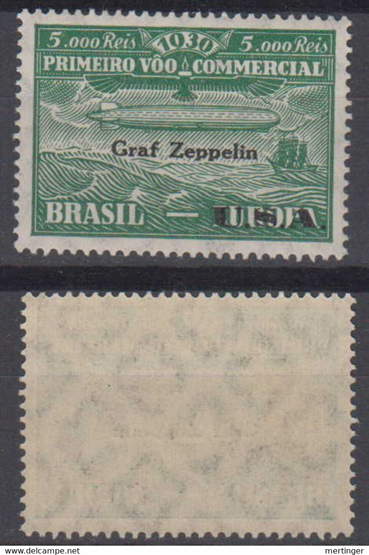 Brazil Brasil 1930 Zeppelin Mi# 4 * Overprint USA 5000R - Aéreo (empresas Privadas)