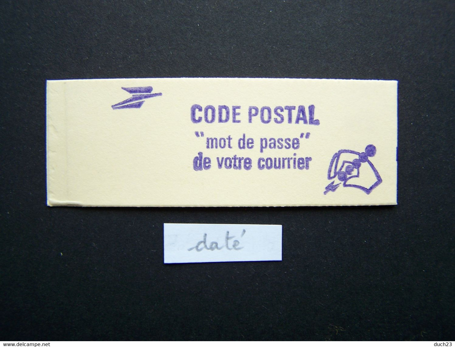 2059-C1 CARNET DATE DU 28.8.79 FERME 5 TIMBRES SABINE DE GANDON 1,30 ROUGE CODE POSTAL (BOITE C) - Modernes : 1959-...