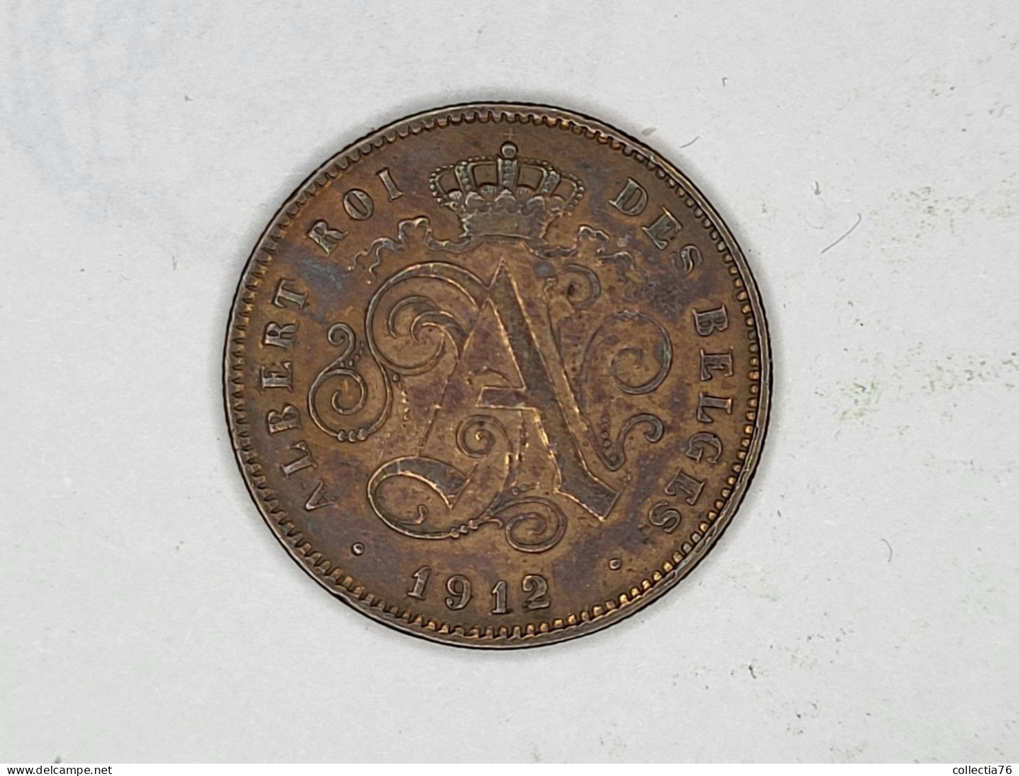 MONNAIE COIN BELGIQUE BELGIE ALBERT 1 2  CENTIME 1912 LEGENDE FRANCAISE TTB SUP BRILLANT DE FRAPPE - 2 Cents