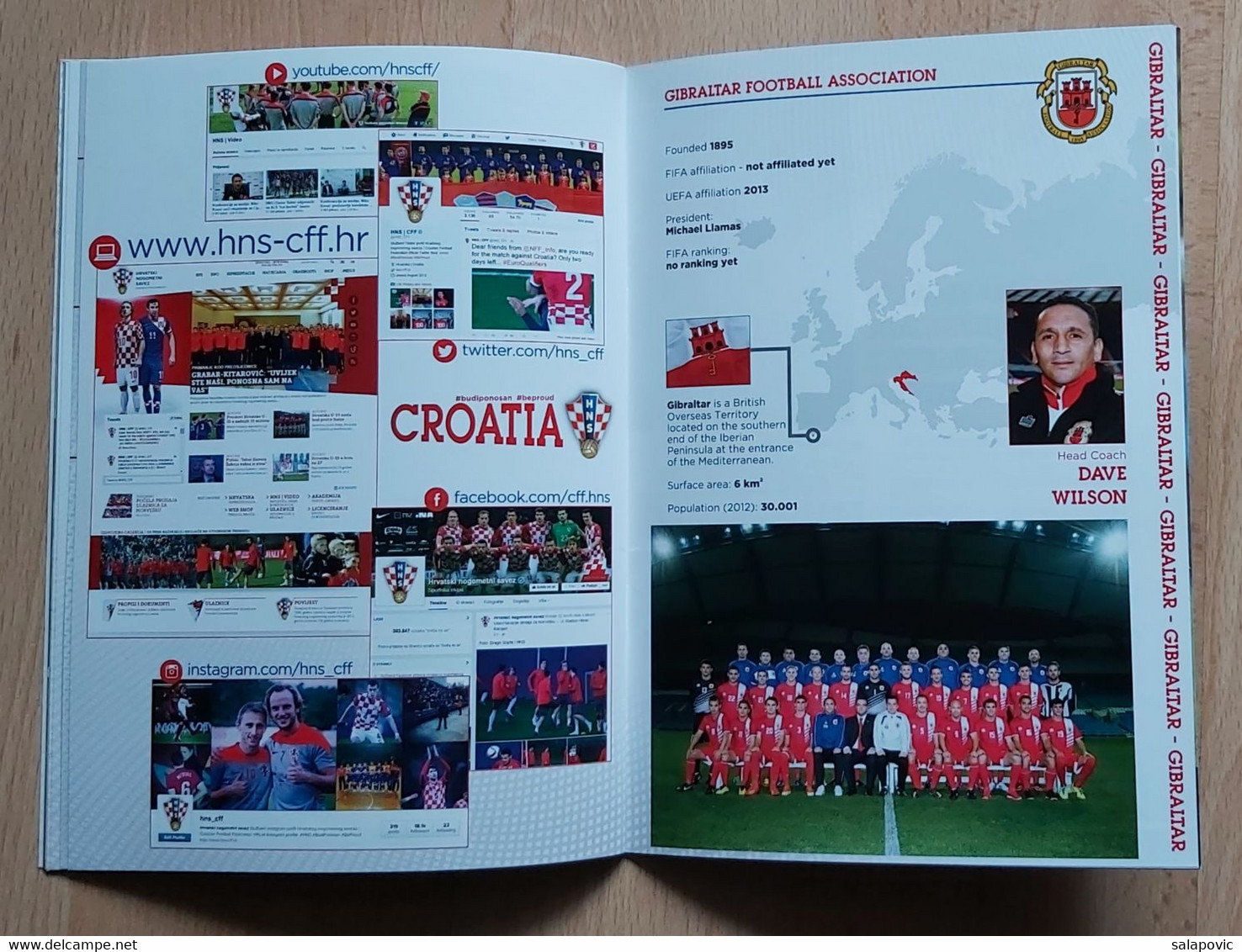 CROATIA V Gibraltar 2015 FRIENDLY FOOTBALL MATCH PROGRAM - Libros