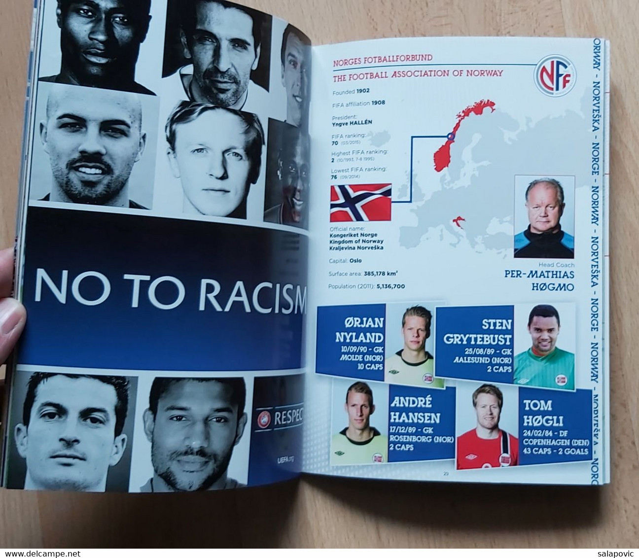 CROATIA V NORWAY - 2015 UEFA EURO Qualifiers FOOTBALL MATCH PROGRAM - Books