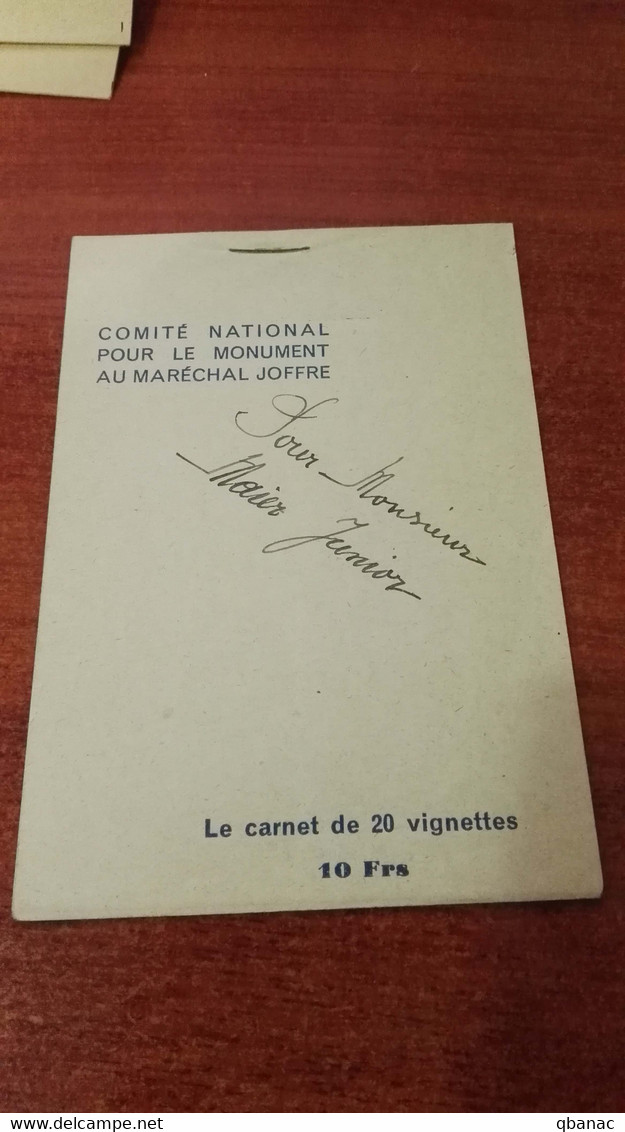 France Marechal Joffre Carnet - Blocks Und Markenheftchen