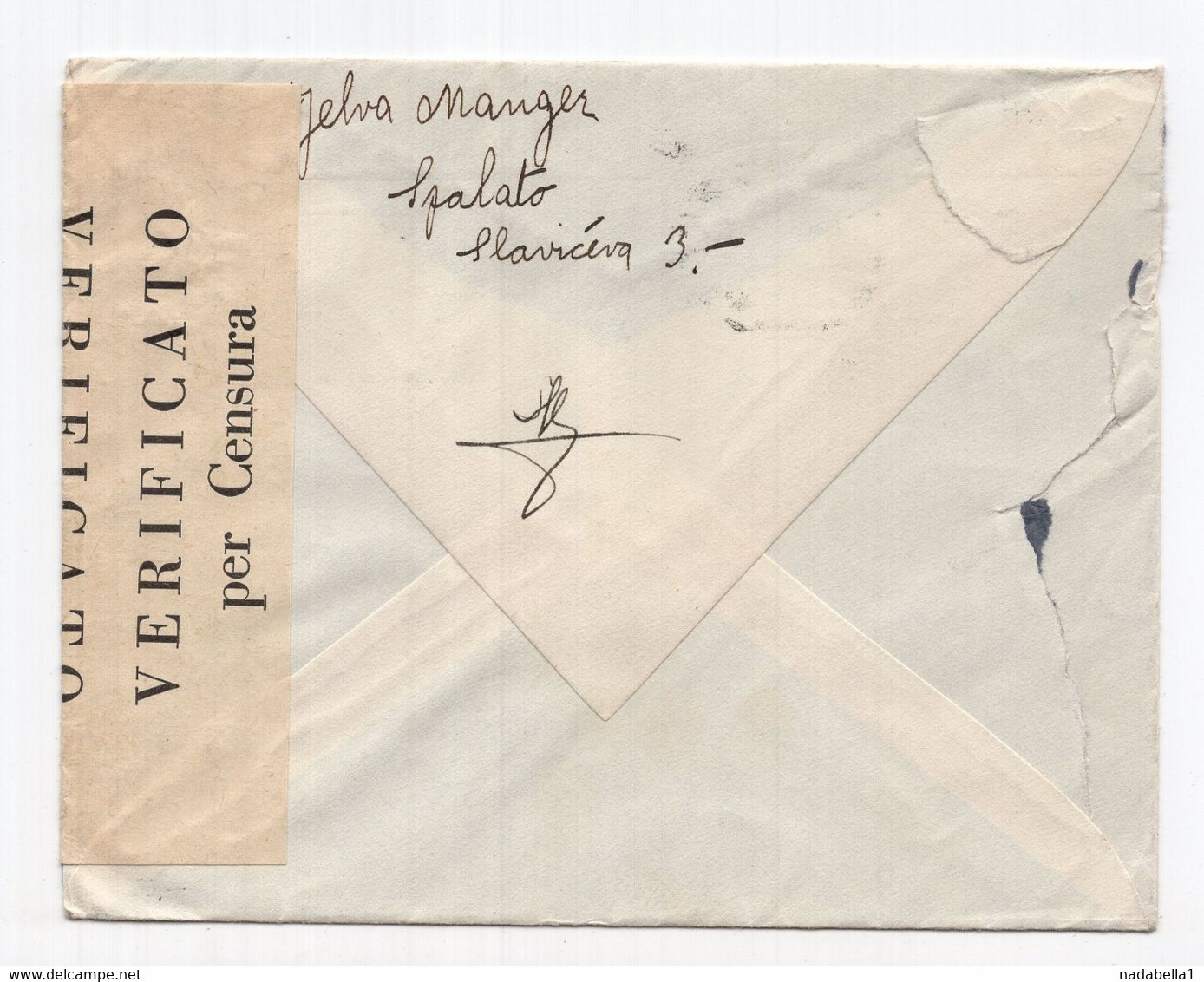 1941-1944 WWII ITALY,ITALIAN OCCUPATION OF DALMATIA,SPLIT TO ZEMUN,NDH,COVER,CENSOR - Fiume & Kupa