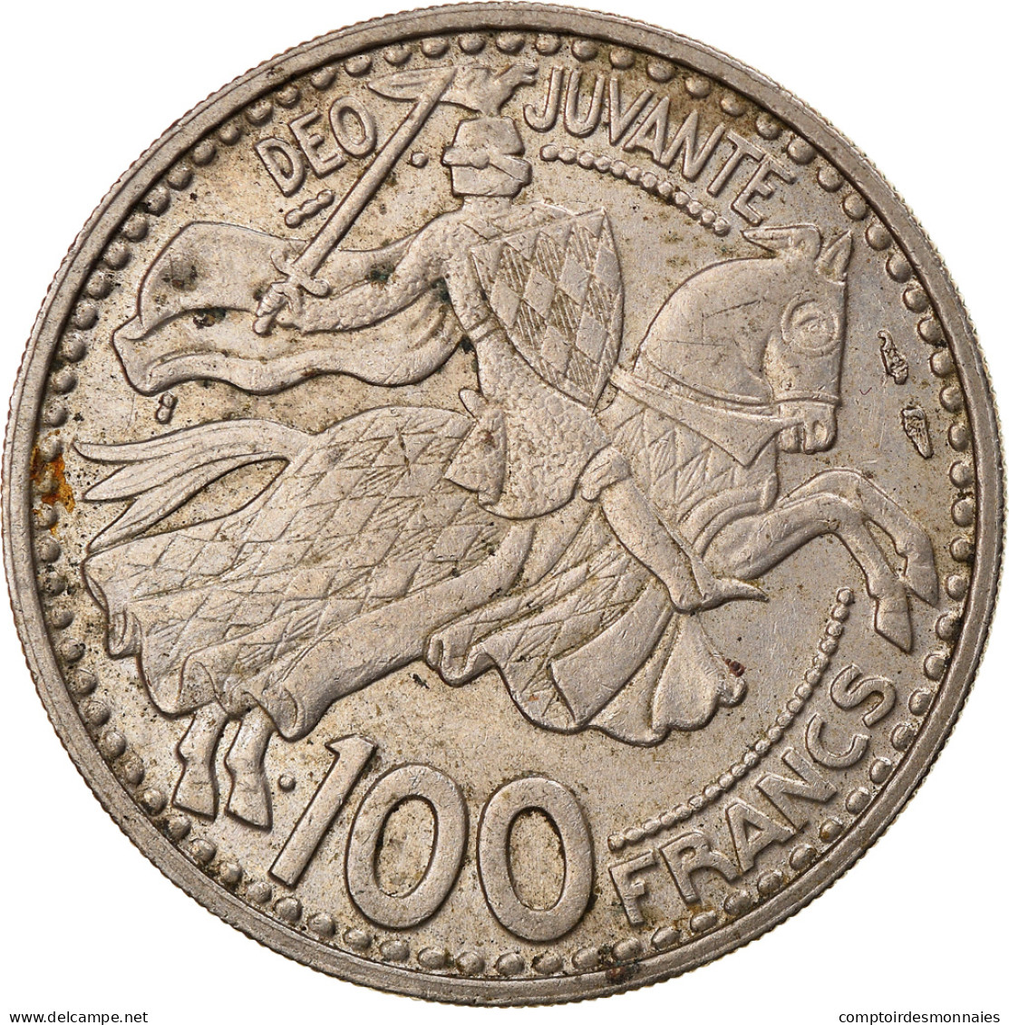 Monnaie, Monaco, Rainier III, 100 Francs, Cent, 1950, TTB, Copper-nickel - 1949-1956 Anciens Francs