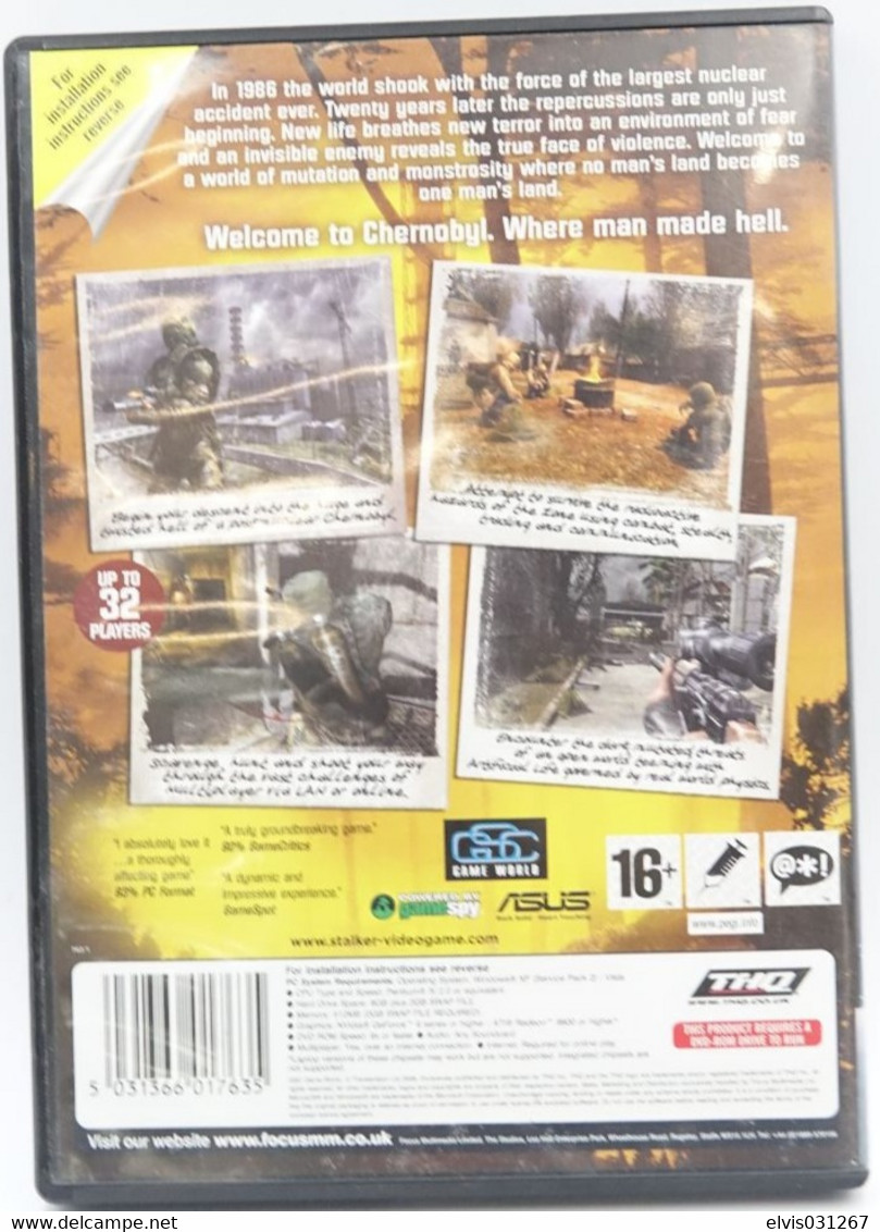 PERSONAL COMPUTER PC GAME : S.T.A.L.K.E.R. STALKER SHADOW OF CHERNOBYL - RARE - THQ - PC-Games