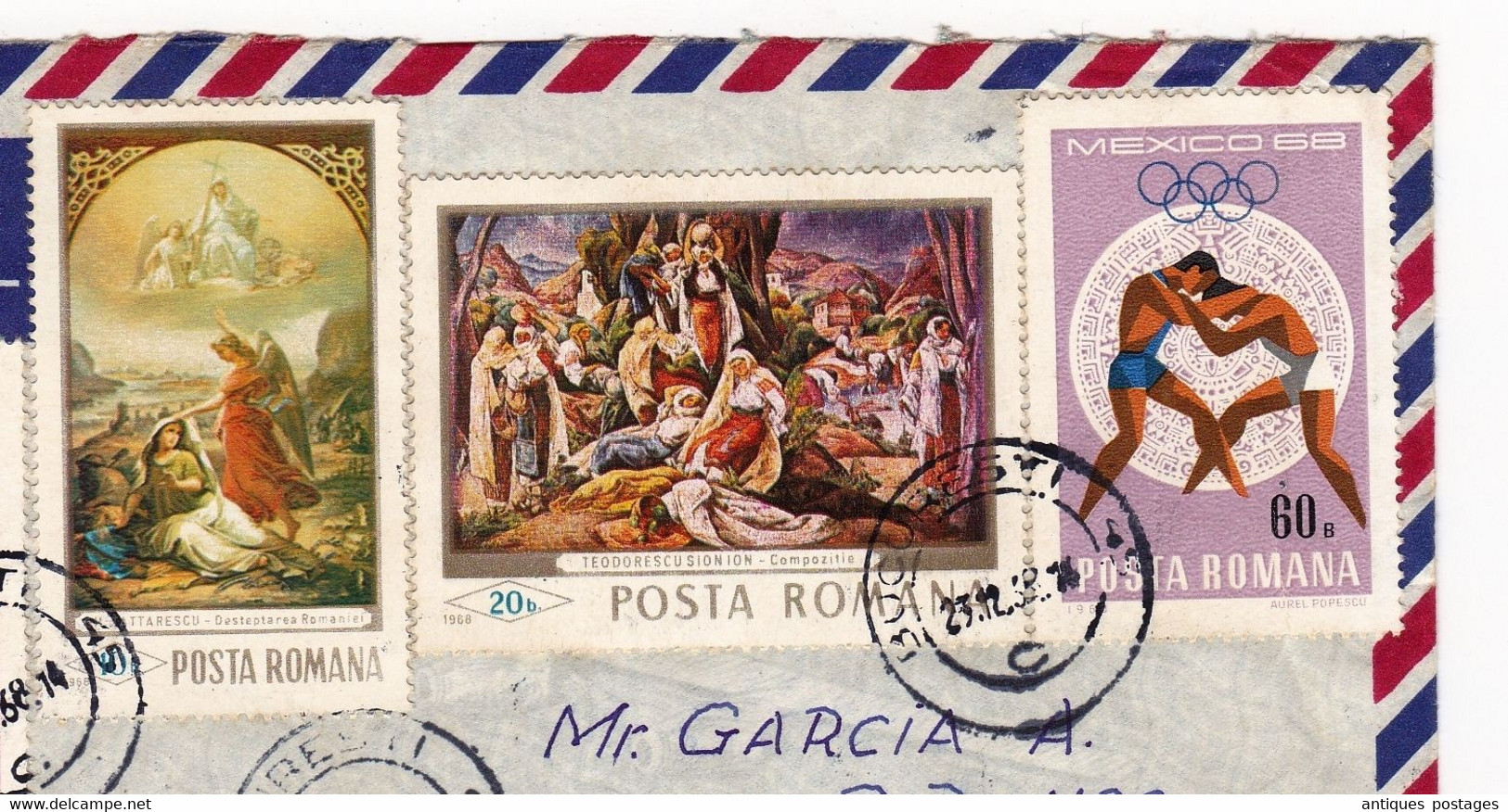 Lettre Bucarest București Roumanie România 1968 Douala Cameroun Afrique - Storia Postale