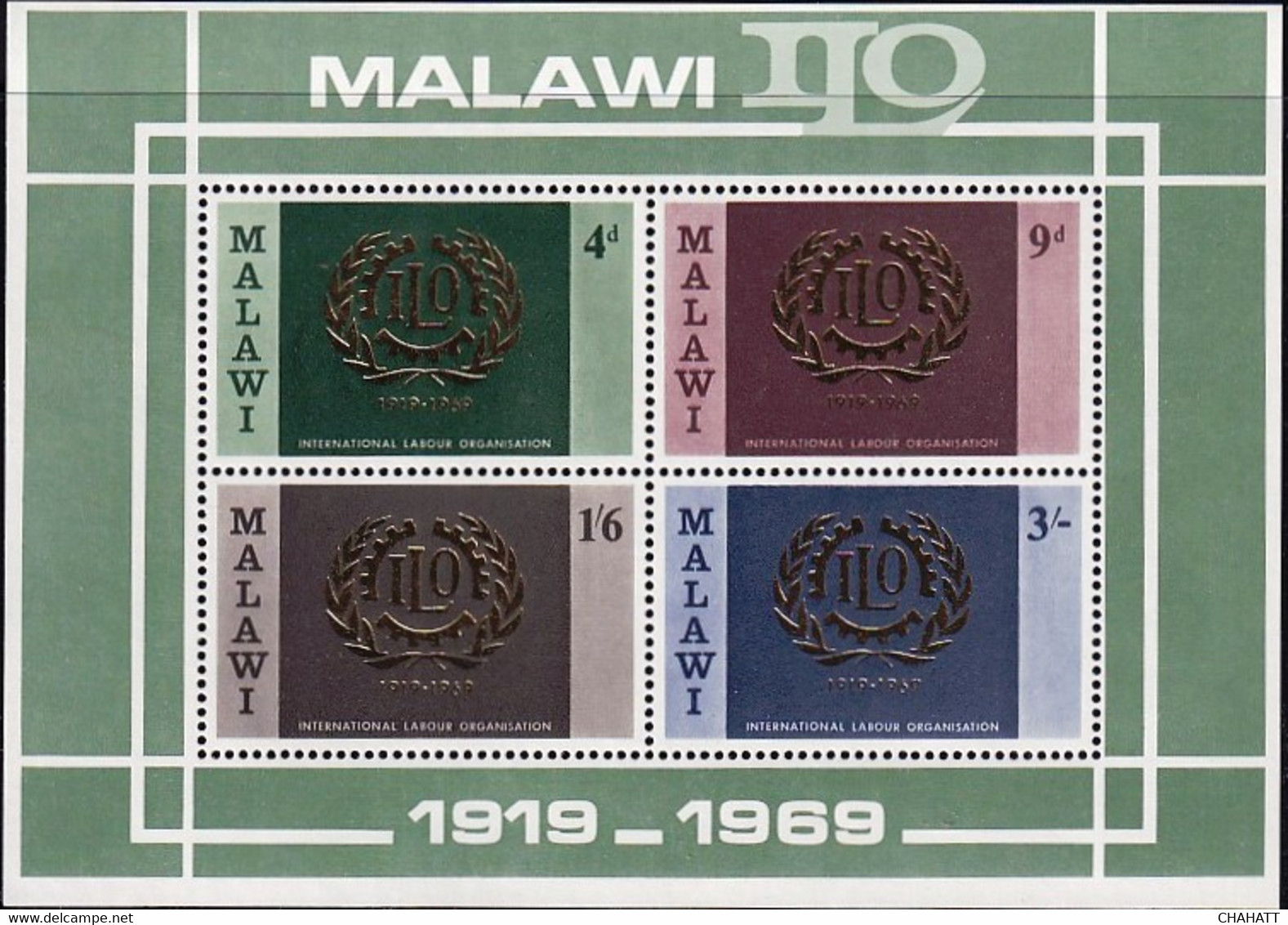 I.L.O.- 50th ANNIVERSARY -MALAWI-MS-MNH-BR2-52 - ILO