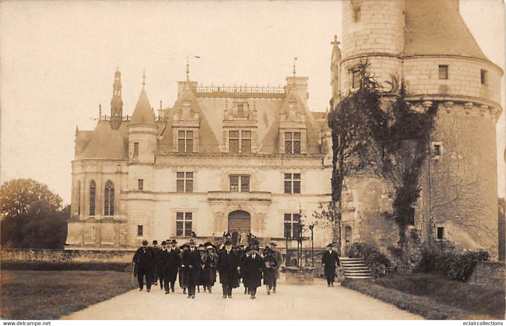 Chenonceaux        37         Le Château. . Une Visite Ministérielle???  Association  ?? Carte Photo         (voir Scan) - Chenonceaux