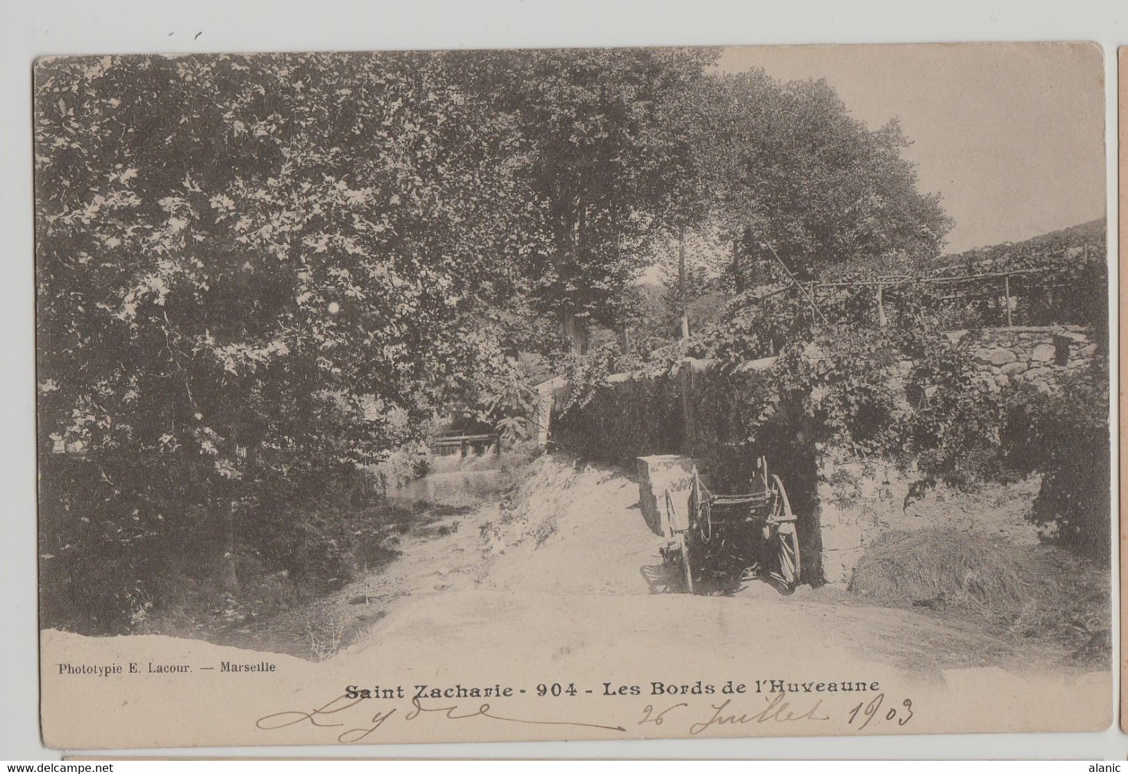 [83] Var - SAINT ZACHARIE Les Bords De L'Huveaune Lacour édit 904 PRECURCEUR CIRCULEE 1903 - Saint-Zacharie