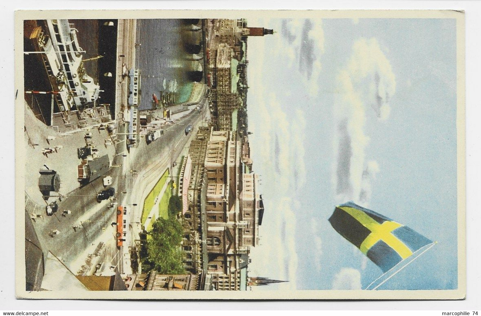 SVERIGE 75C SOLO CARD STOCKHOLM 1954 TO BANGKOK THAILAND - Briefe U. Dokumente