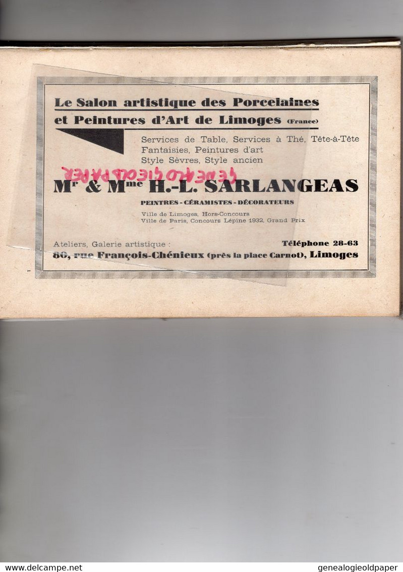 87- LIMOGES- XVIIE CONGRES NATIONAL UNION MUTILES ANCIENS COMBATTANTS GUERRE -PORCELAINE- LAPLAGNE VERNEUIL- - Limousin