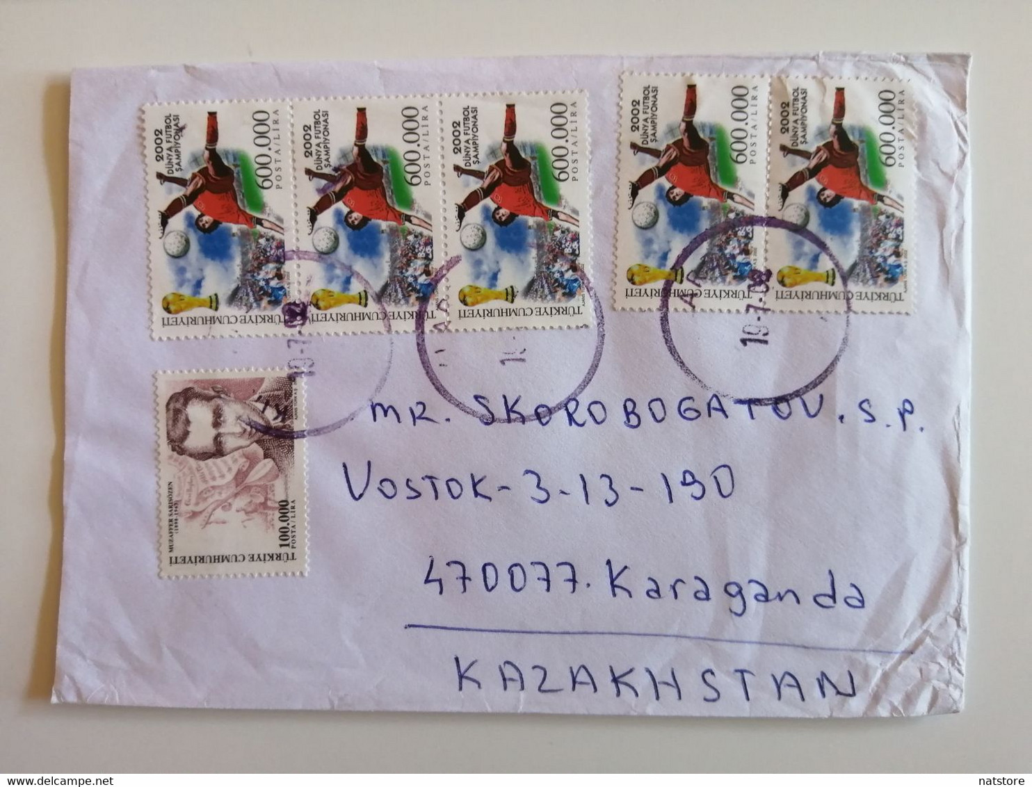 2002..TURKEY..ENVELOPE WITH STAMPS..  PAST MAIL .. - Covers & Documents