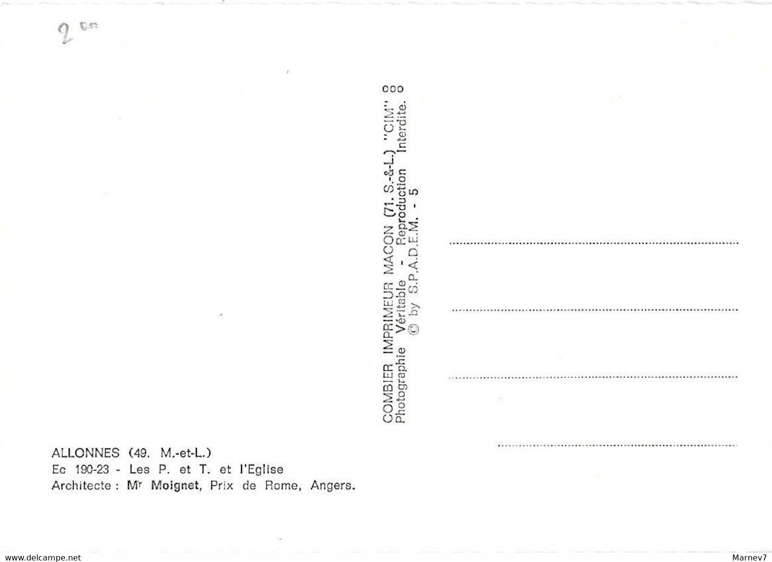 49 Maine Et Loire - ALLONNES - Les P. Et T. - Poste Postes - Eglise - Télécommunications - - Allonnes