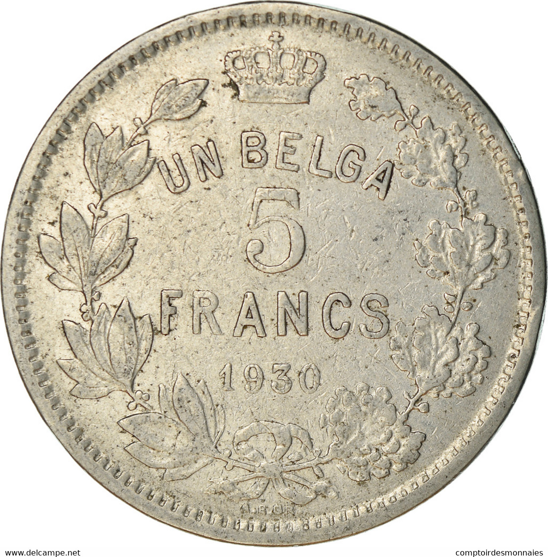 Monnaie, Belgique, Albert I, 1 Belga - 5 Francs, 1930, Bruxelles, TTB, Nickel - 5 Francs & 1 Belga